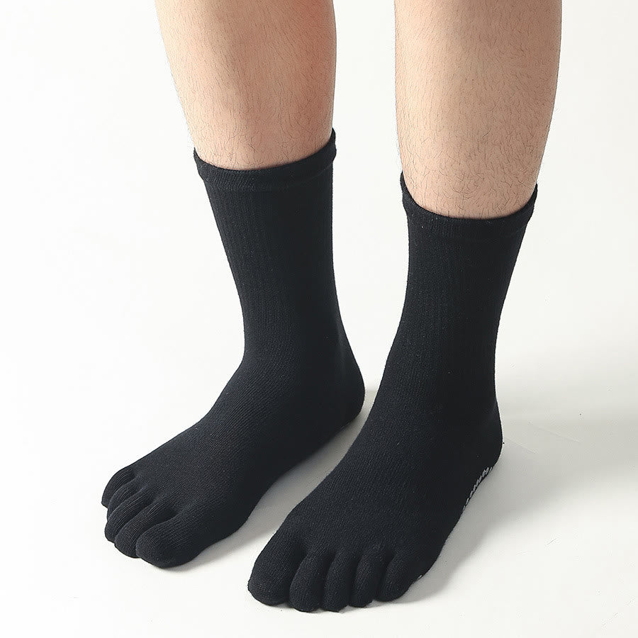 Calzini da yoga da uomo Olivenorma a cinque dita, comodi, antiscivolo e traspiranti, ideali per allenamento. - Nero - 10 paia - image 7