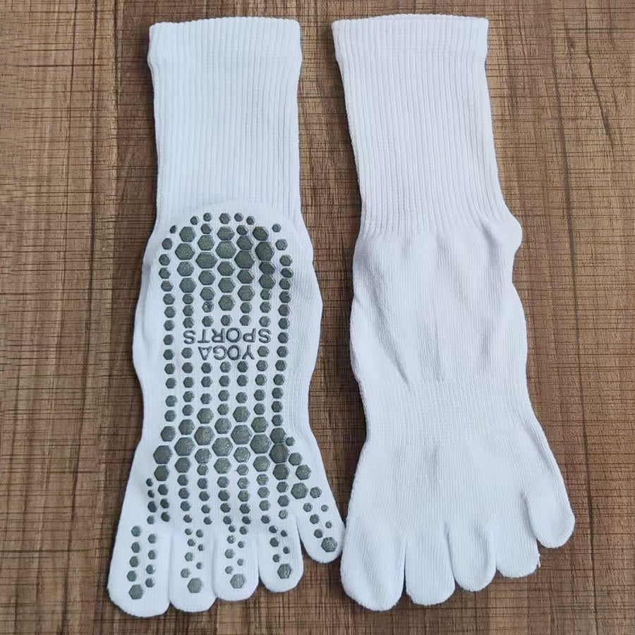 Calzini da yoga da uomo Olivenorma a cinque dita, comodi, antiscivolo e traspiranti, ideali per allenamento. - Bianco - 10 paia - image 8