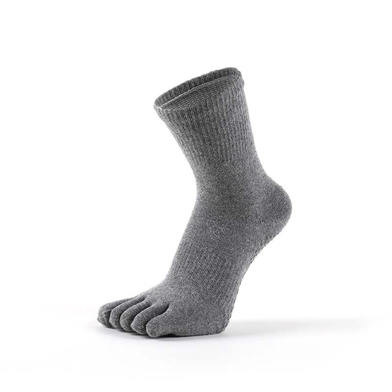 Calzini da yoga da uomo Olivenorma a cinque dita, traspiranti, antiodore e antiscivolo, in misto cotone. - Grigio chiaro - US 6.5-8 - 10 paia - image 7