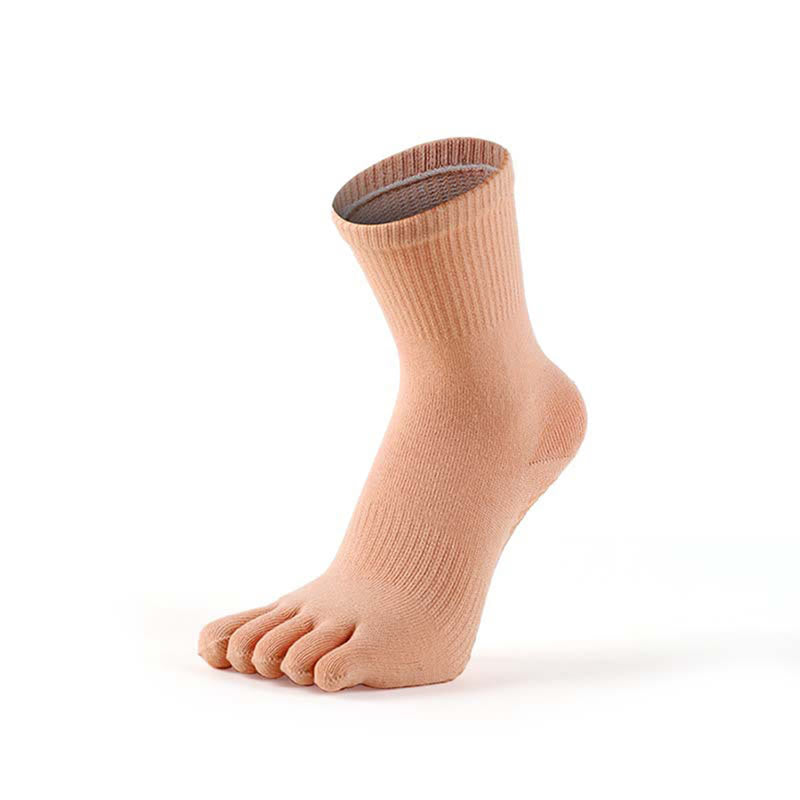 Calzini da yoga da uomo Olivenorma a cinque dita, traspiranti, antiodore e antiscivolo, in misto cotone. - Rosa - US 6.5-8 - 10 paia - image 10