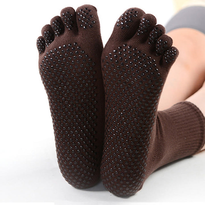 Calzini da yoga da uomo Olivenorma a cinque dita, traspiranti, antiodore e antiscivolo, in misto cotone. - image 2