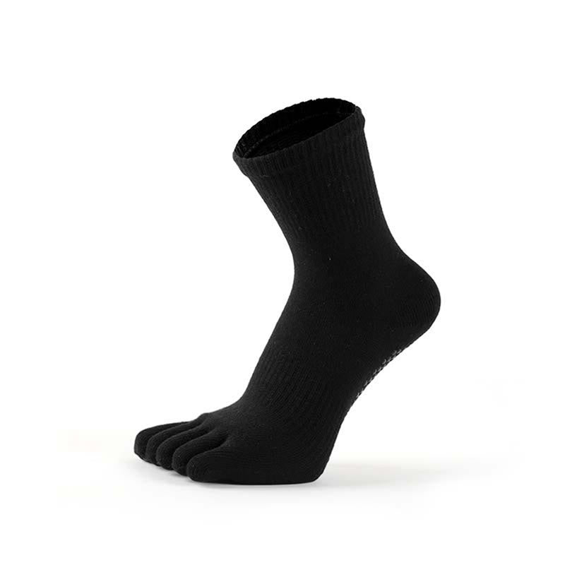 Calzini da yoga da uomo Olivenorma a cinque dita, traspiranti, antiodore e antiscivolo, in misto cotone. - Nero - US 6.5-8 - 10 paia - image 4