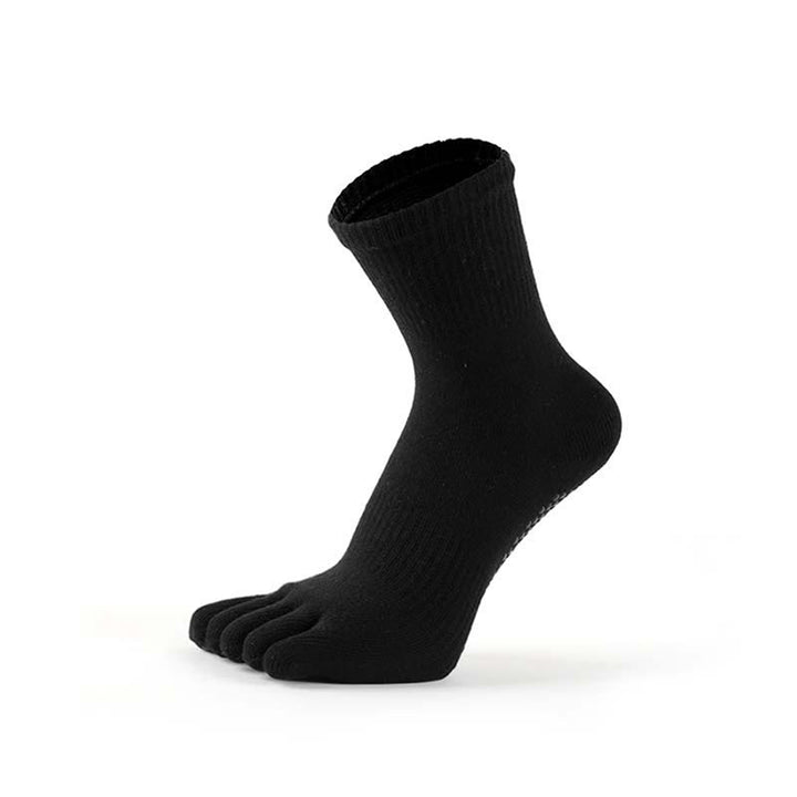 Calzini da yoga da uomo Olivenorma a cinque dita, traspiranti, antiodore e antiscivolo, in misto cotone. - Nero - US 6.5-8 - 10 paia - image 4