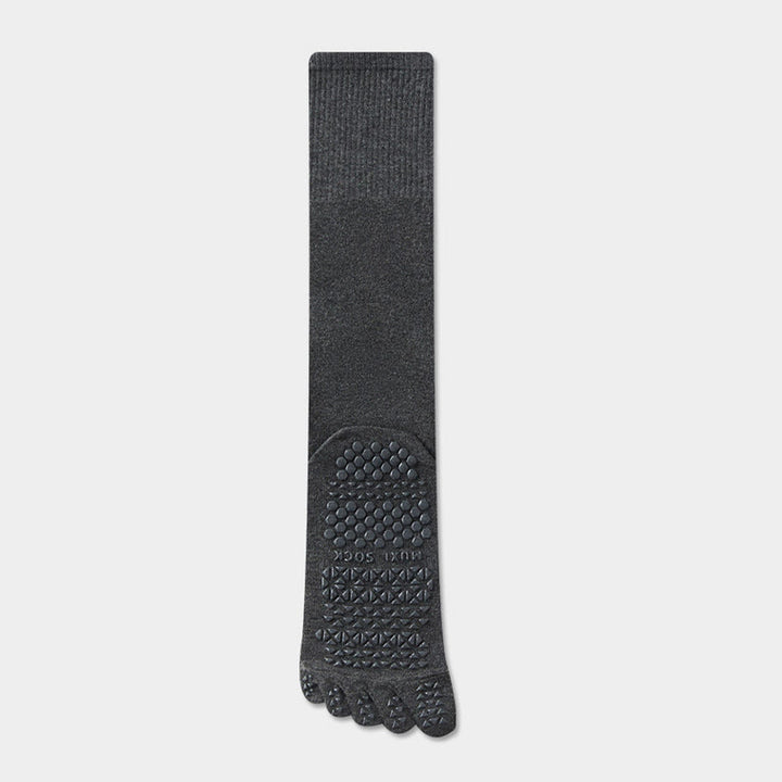 Calze sportive lunghe Olivenorma a cinque dita, traspiranti e antiscivolo, ideali per lo yoga e per gli uomini. - Grigio scuro - Calzini al polpaccio: 50 cm - 10 paia - image 7