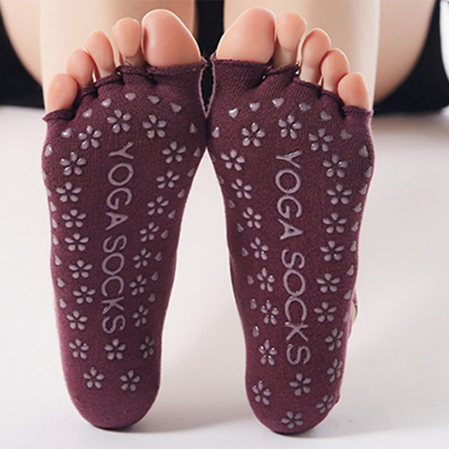 Calze da yoga da donna Olivenorma a taglio basso con cinque dita incrociate, traspiranti, antiscivolo e leggere. - image 3