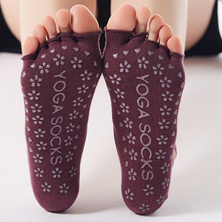 Calze da yoga da donna Olivenorma a taglio basso con cinque dita incrociate, traspiranti, antiscivolo e leggere. - image 3