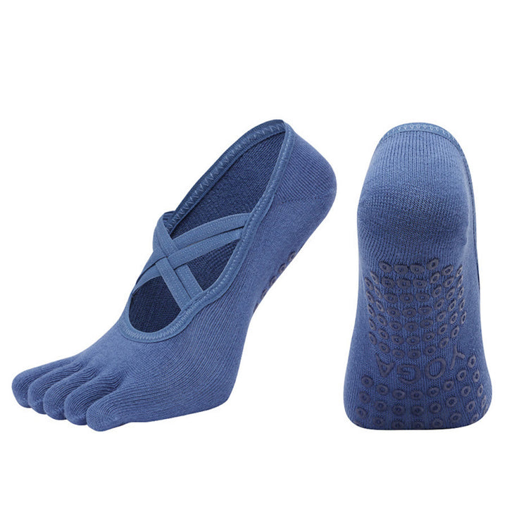 Calzini da yoga da donna Olivenorma con cinturino incrociato e cinque dita, antiscivolo in cotone, per Pilates, Barre e allenamento di stabilità. - image 18