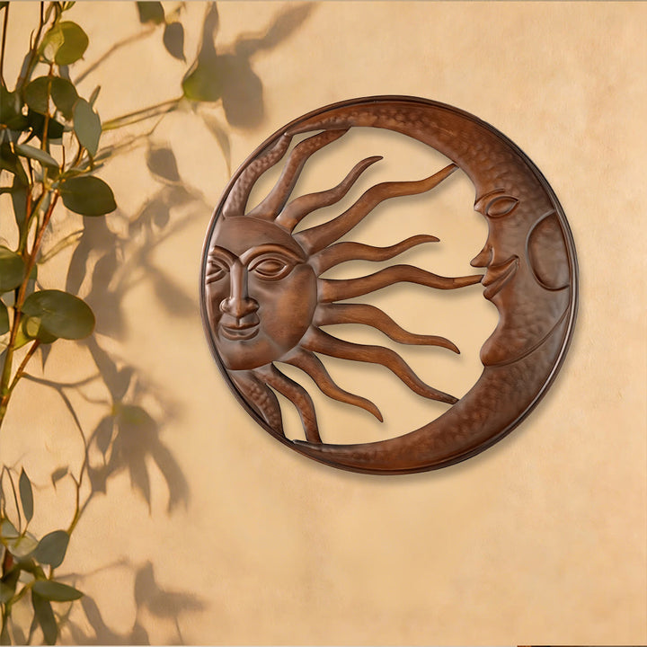 Decorazione murale in metallo Olivenorma sole e luna spirituali - image 2