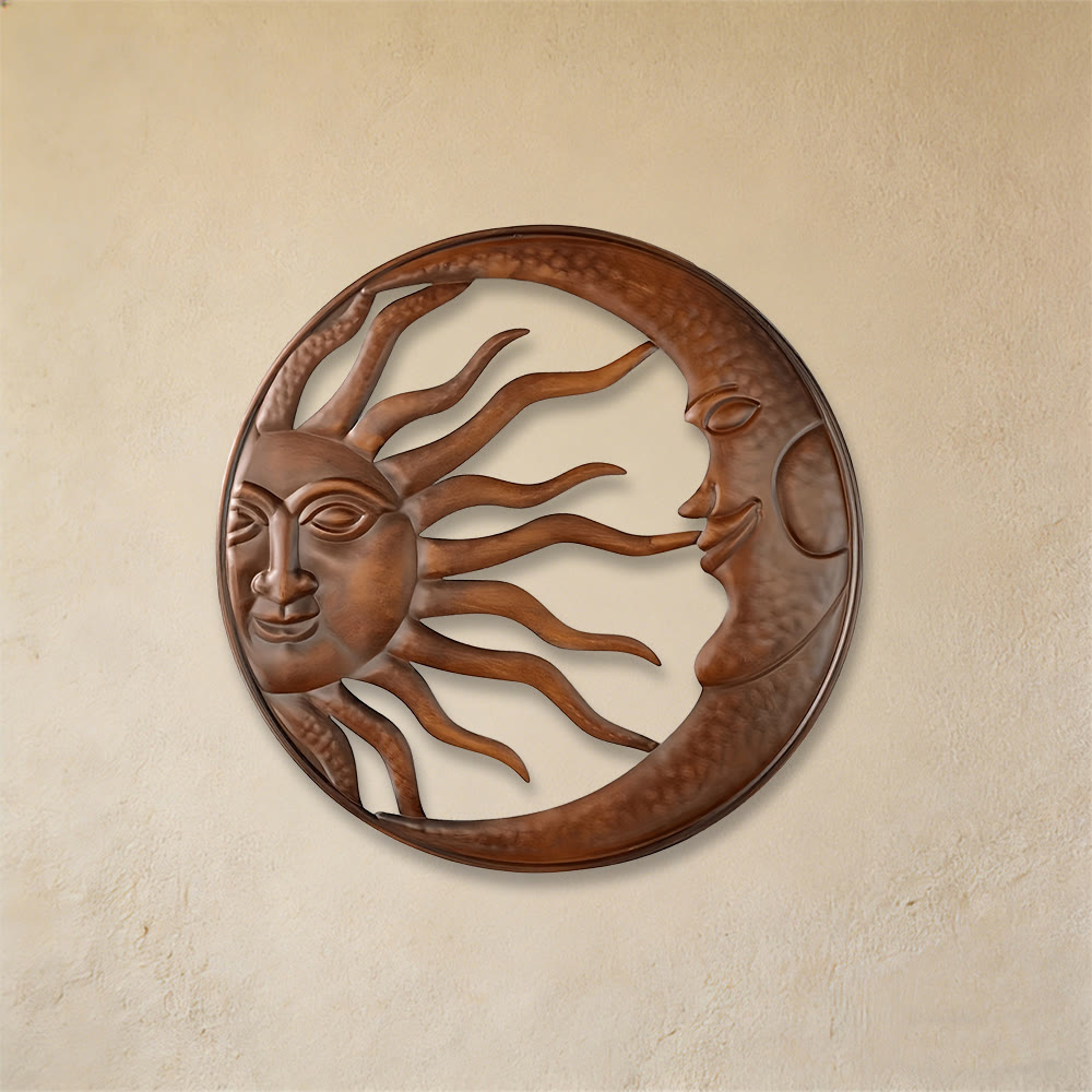 Decorazione murale in metallo Olivenorma sole e luna spirituali - image 3