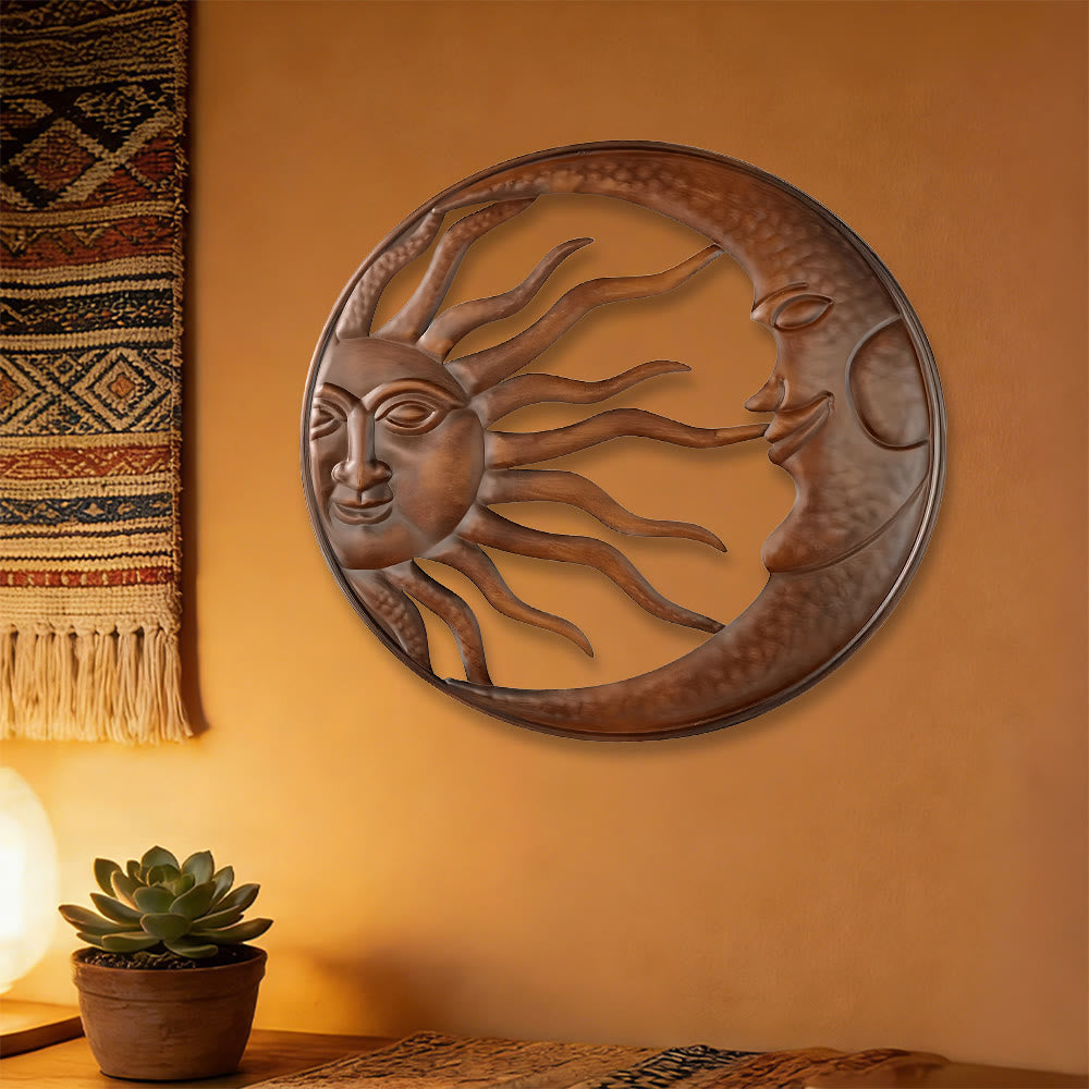 Decorazione murale in metallo Olivenorma sole e luna spirituali - image 4