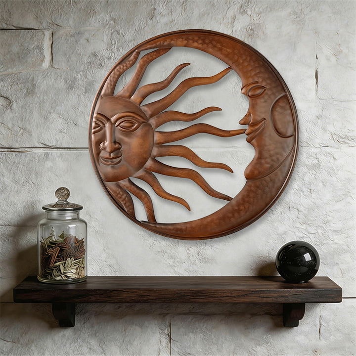 Decorazione murale in metallo Olivenorma sole e luna spirituali - image 5