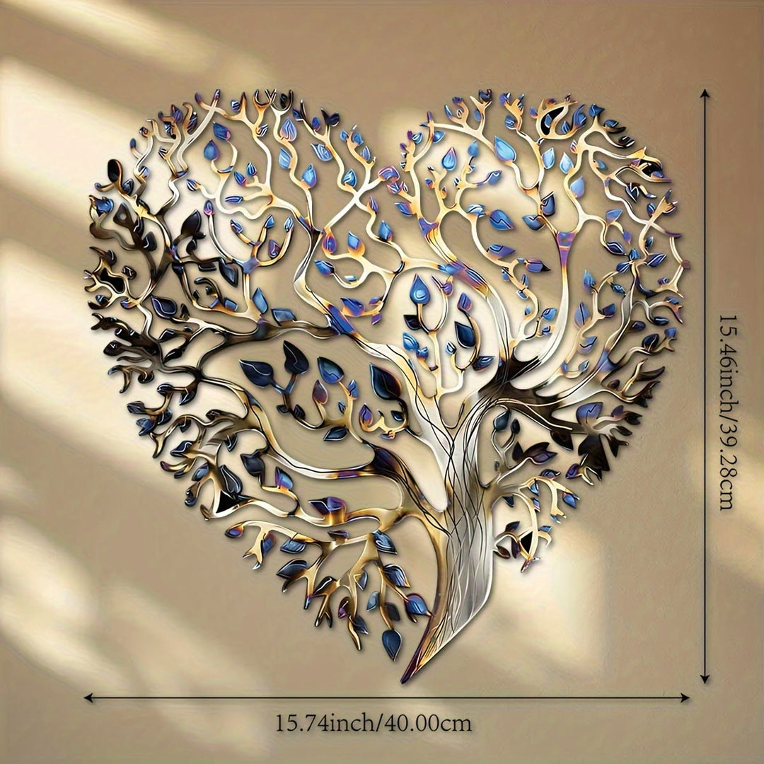 Decorazione da parete in metallo a forma di cuore "Albero della Vita " Olivenorma - image 3