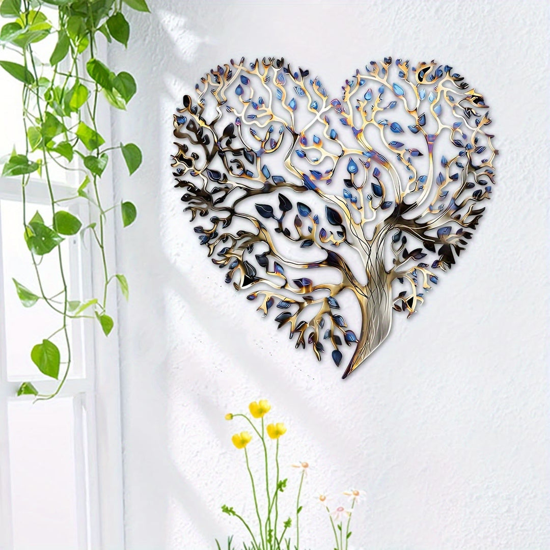 Decorazione da parete in metallo a forma di cuore "Albero della Vita " Olivenorma - image 1