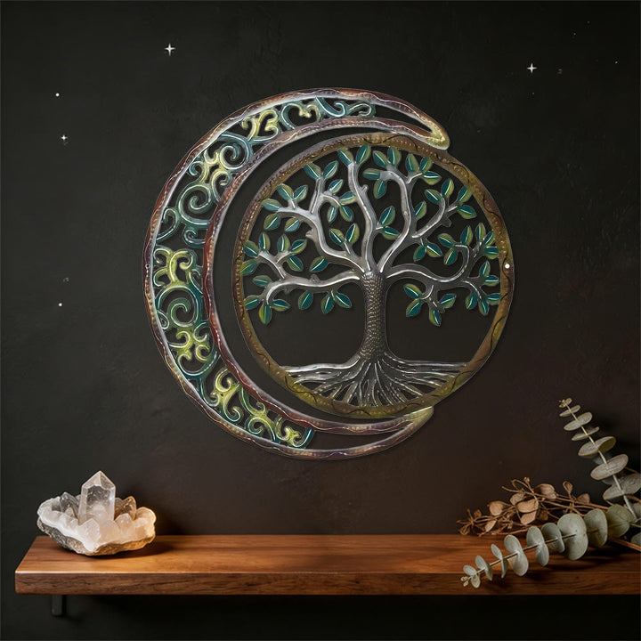 Decorazione da parete in metallo Olivenorma con albero della vita e luna crescente - image 4