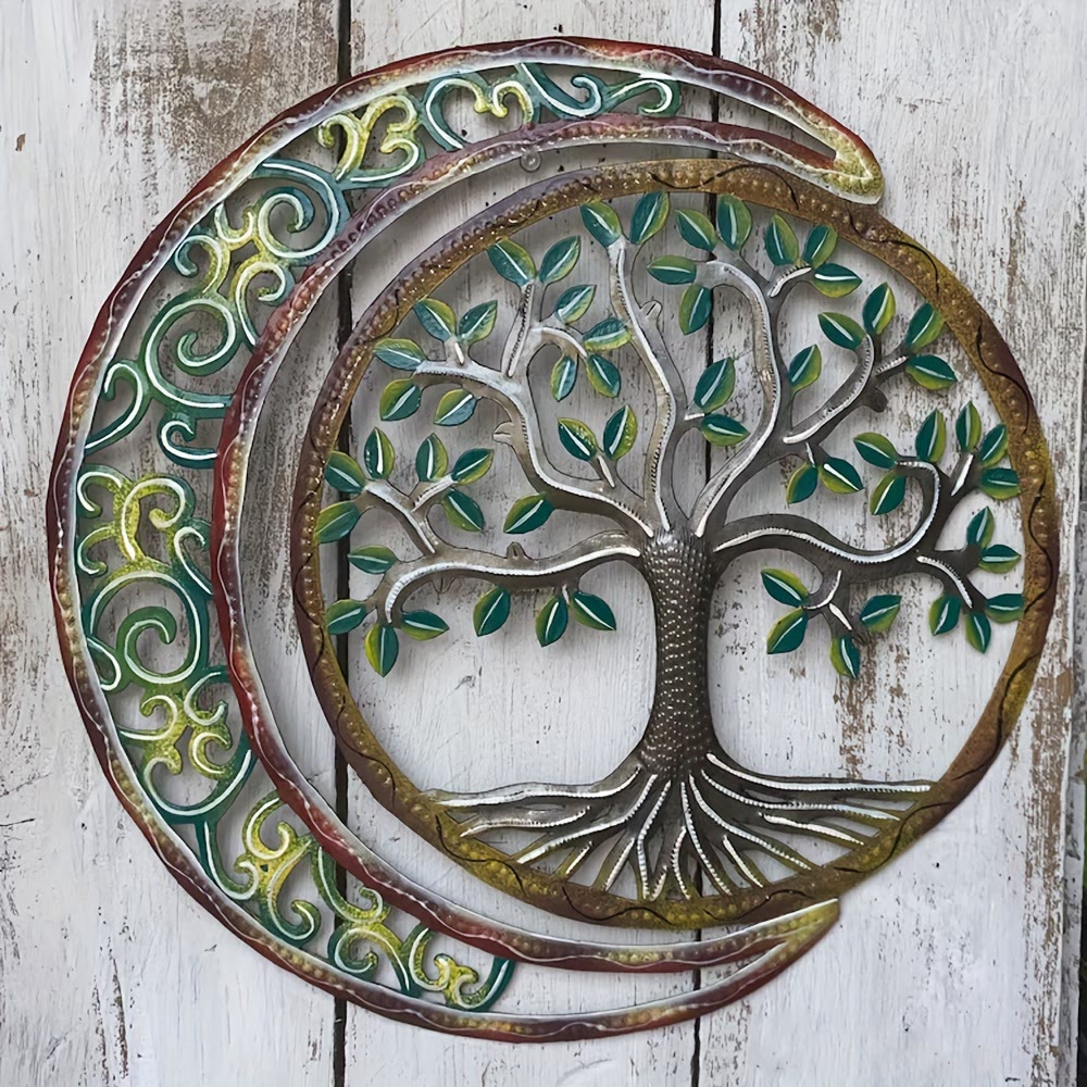Decorazione da parete in metallo Olivenorma con albero della vita e luna crescente - image 2
