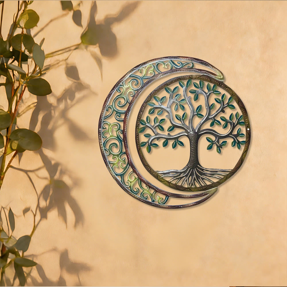 Decorazione da parete in metallo Olivenorma con albero della vita e luna crescente - image 3