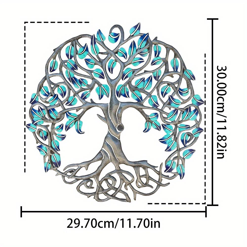 Decorazione da parete in metallo Olivenorma con albero della vita turchese - image 1