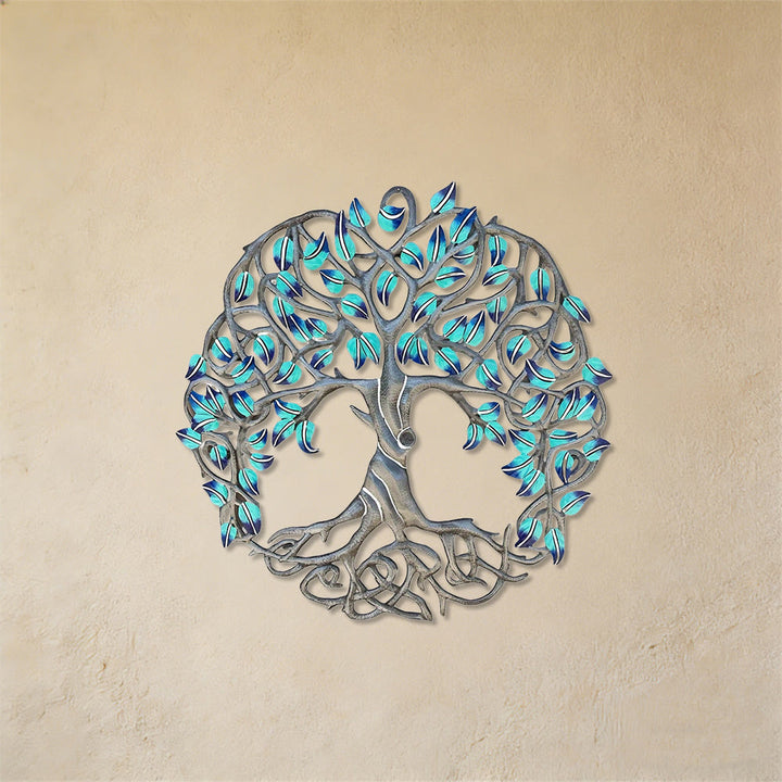 Decorazione da parete in metallo Olivenorma con albero della vita turchese - image 5