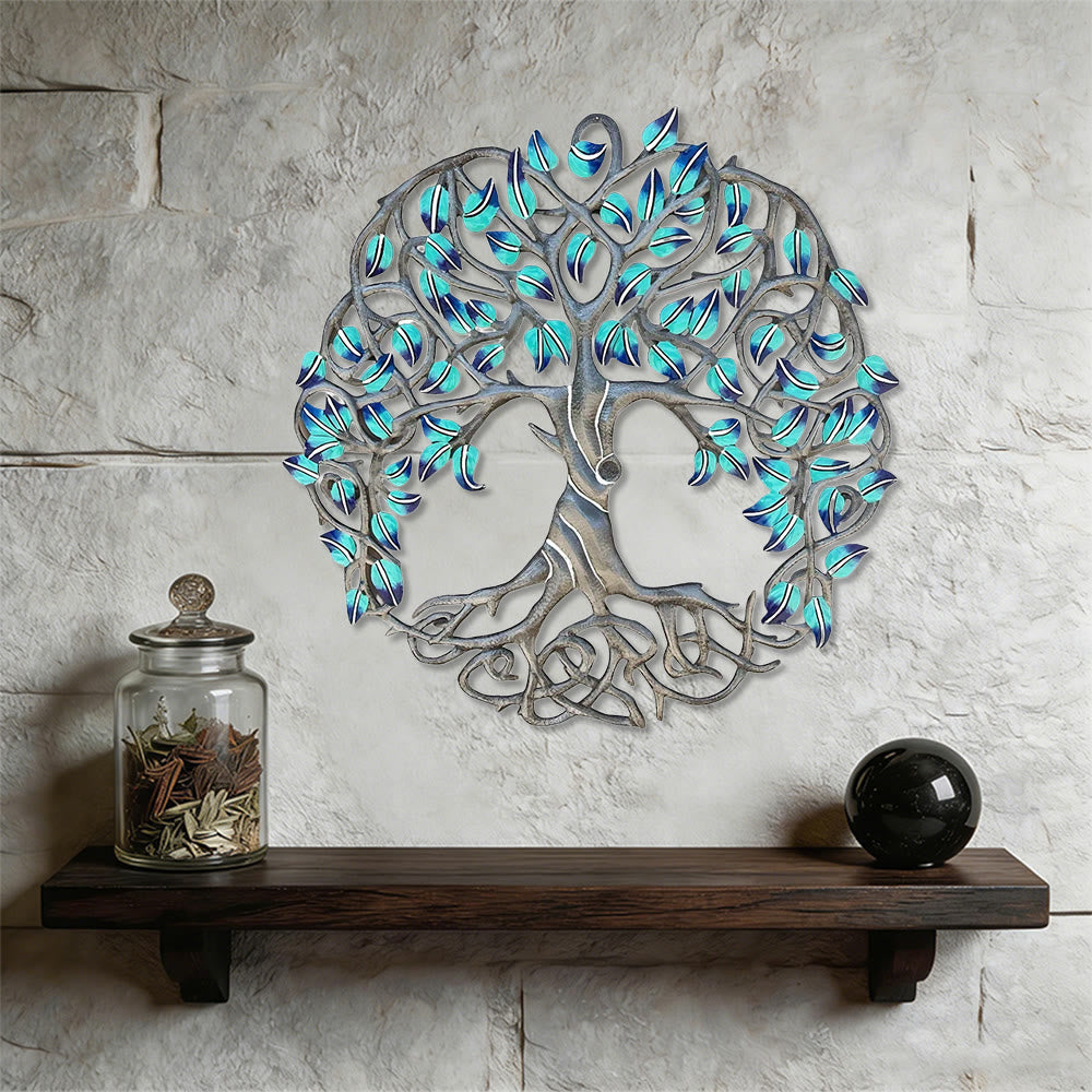 Decorazione da parete in metallo Olivenorma con albero della vita turchese - image 6