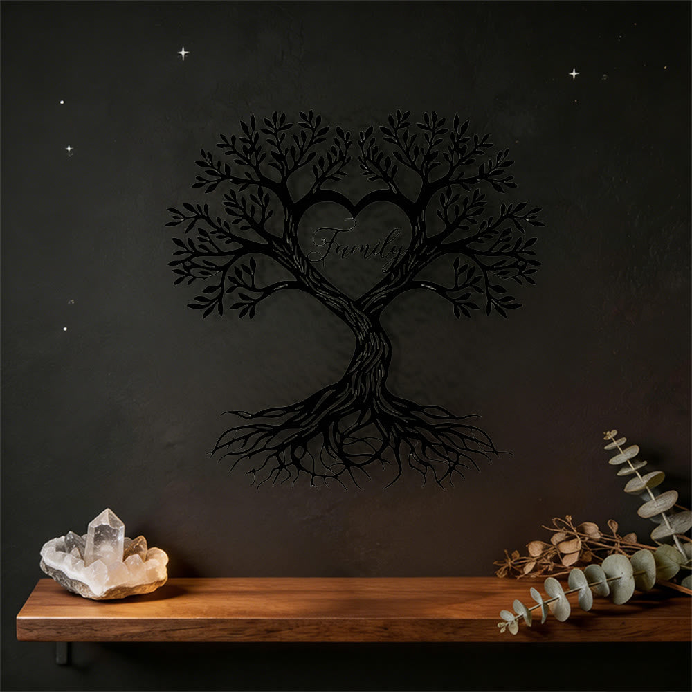 Decorazione murale in metallo con l'albero della vita della famiglia Olivenorma - image 4
