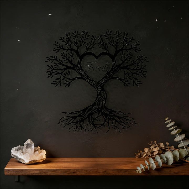 Decorazione murale in metallo con l'albero della vita della famiglia Olivenorma - image 4
