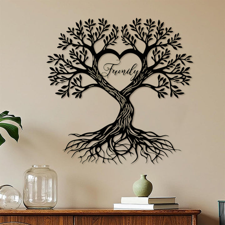 Decorazione murale in metallo con l'albero della vita della famiglia Olivenorma - image 3