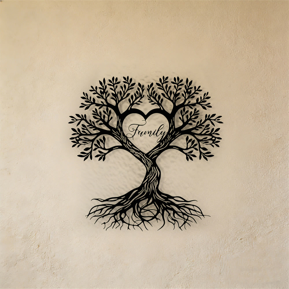 Decorazione murale in metallo con l'albero della vita della famiglia Olivenorma - image 7
