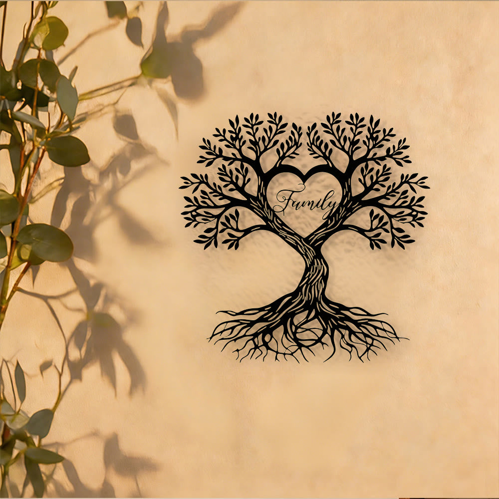 Decorazione murale in metallo con l'albero della vita della famiglia Olivenorma - image 6