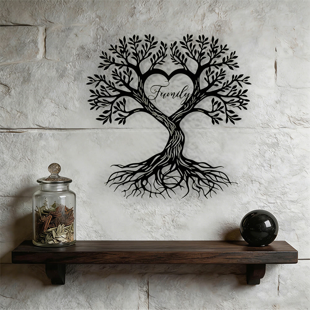 Decorazione murale in metallo con l'albero della vita della famiglia Olivenorma - image 8