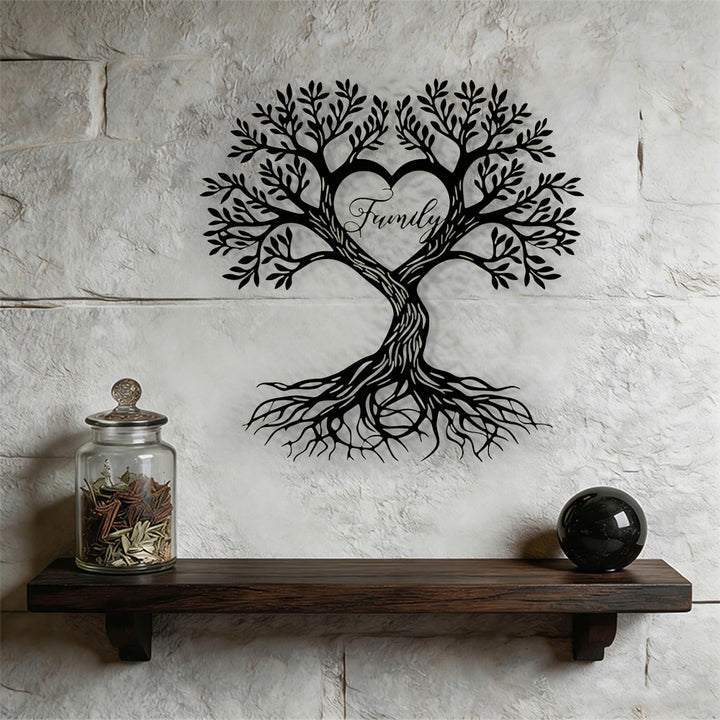 Decorazione murale in metallo con l'albero della vita della famiglia Olivenorma - image 8