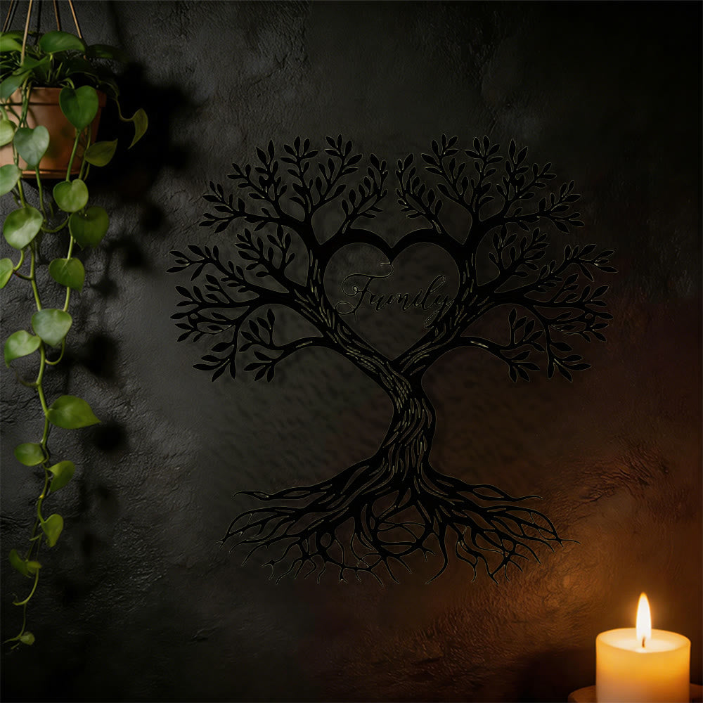 Decorazione murale in metallo con l'albero della vita della famiglia Olivenorma - image 5