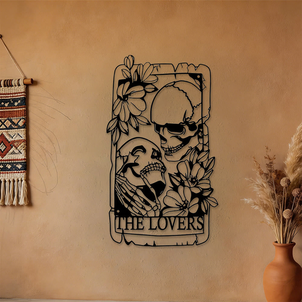 Olivenorma, decorazione murale in metallo con scheletro dei Tarocchi degli Amanti. - image 6