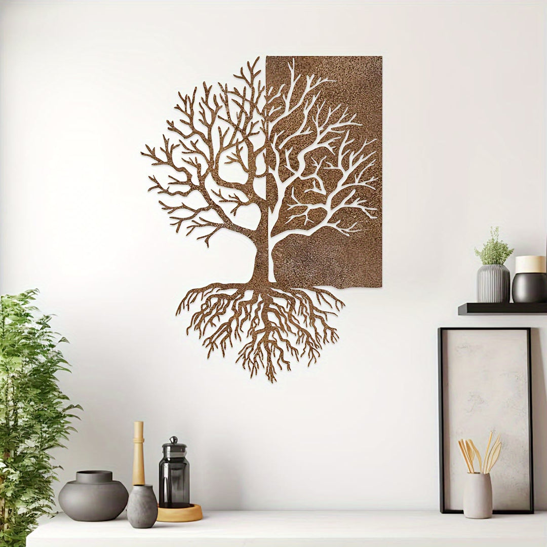 Decorazione da parete in metallo Olivenorma con albero della vita rustico diviso - image 1