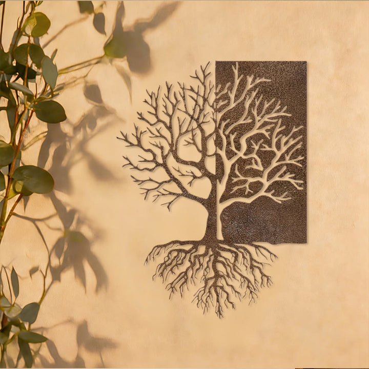 Decorazione da parete in metallo Olivenorma con albero della vita rustico diviso - image 3