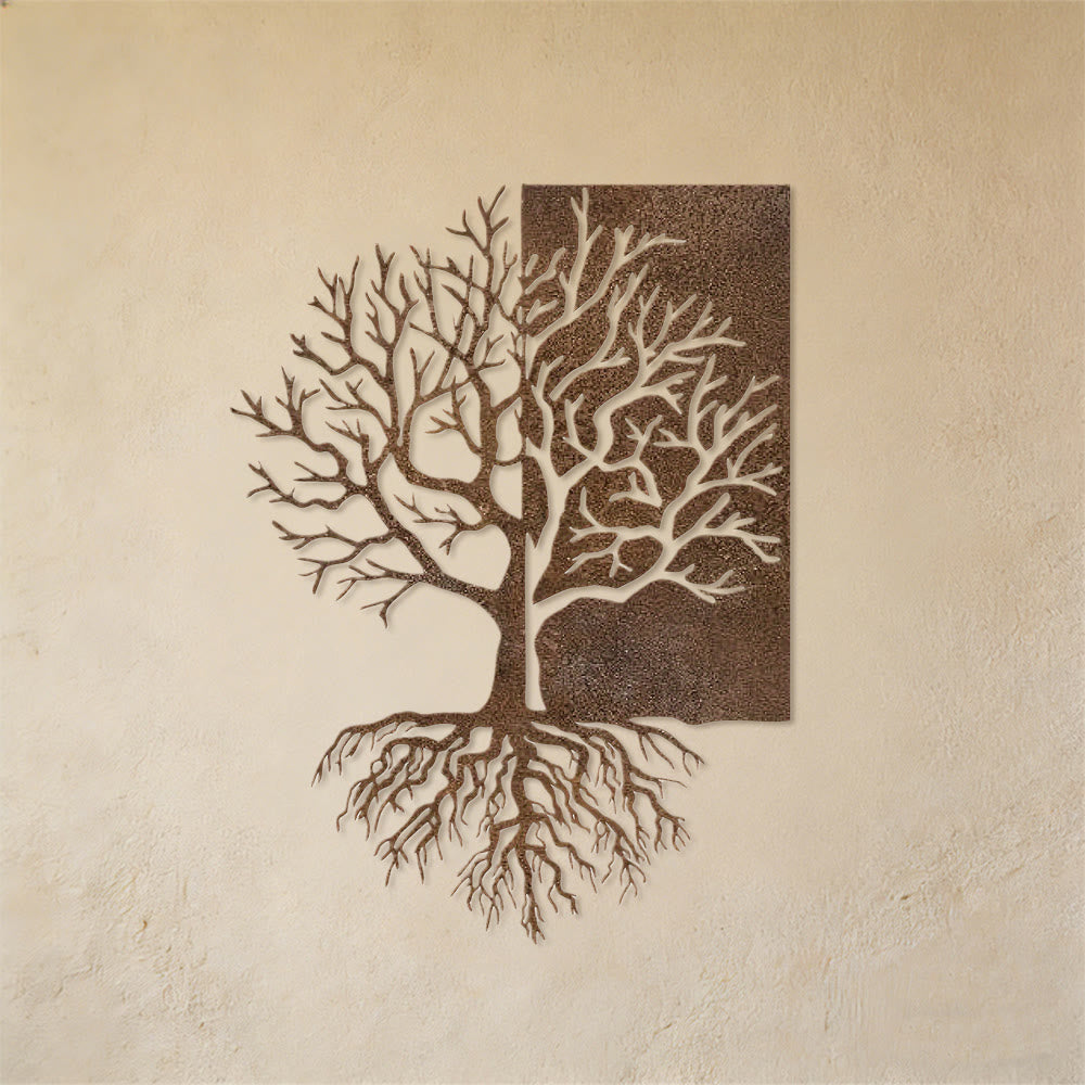 Decorazione da parete in metallo Olivenorma con albero della vita rustico diviso - image 4