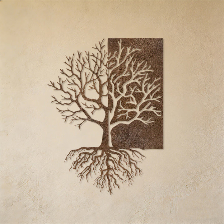 Decorazione da parete in metallo Olivenorma con albero della vita rustico diviso - image 4