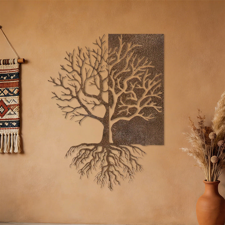 Decorazione da parete in metallo Olivenorma con albero della vita rustico diviso - image 5