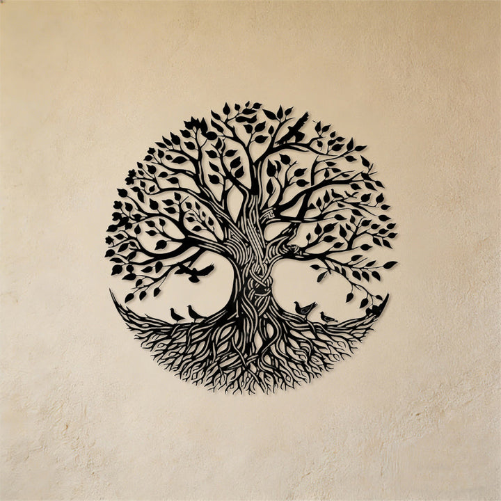 Decorazione murale circolare in metallo Olivenorma con albero della vita e uccelli - image 6