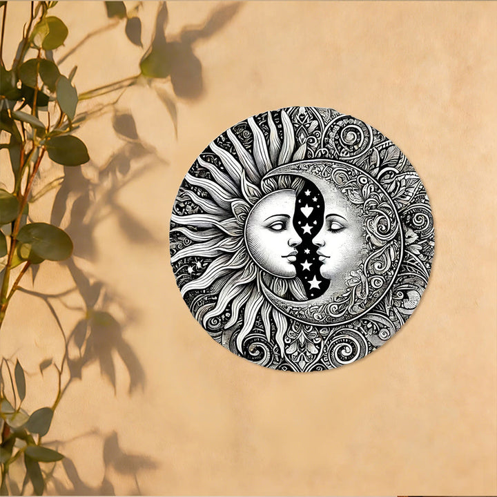Decorazione murale in metallo Olivenorma con mandala celeste di sole e luna - image 2