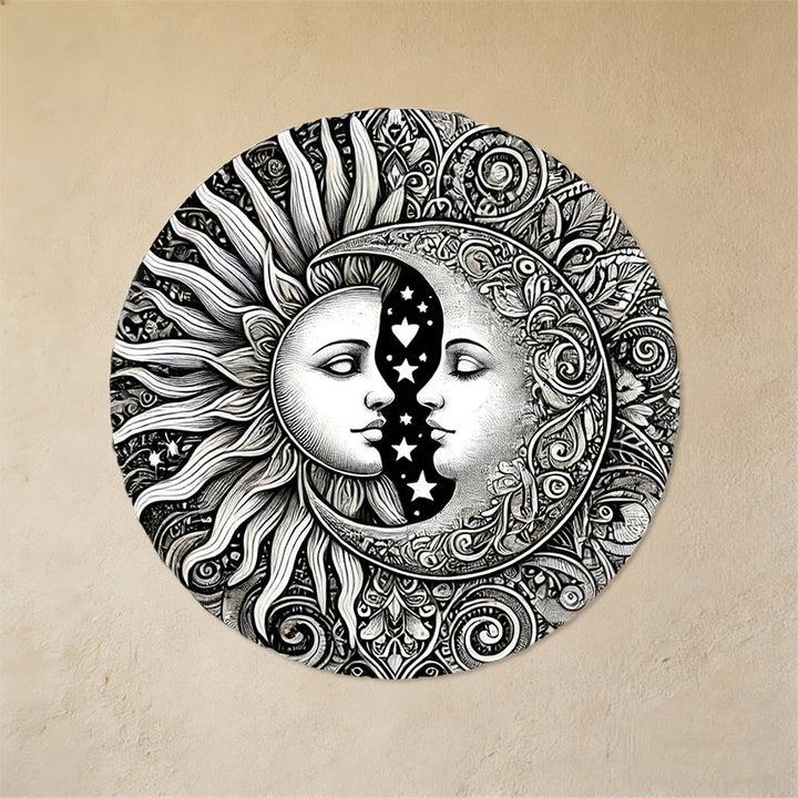 Decorazione murale in metallo Olivenorma con mandala celeste di sole e luna - image 6