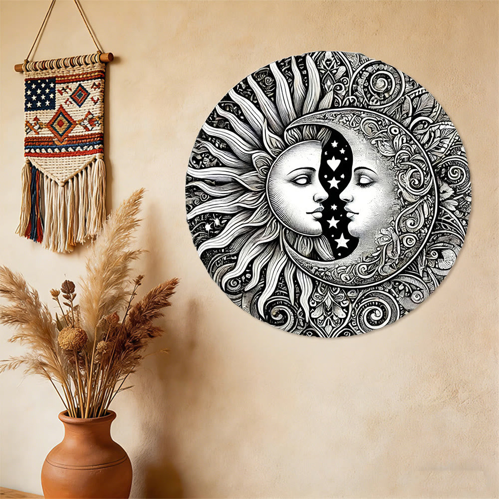 Decorazione murale in metallo Olivenorma con mandala celeste di sole e luna - image 5
