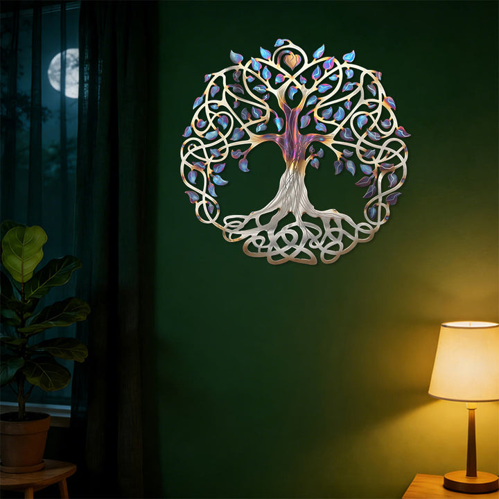 Decorazione da parete in metallo Olivenorma con albero della vita celtico iridescente - image 1