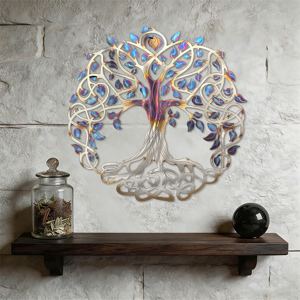 Decorazione da parete in metallo Olivenorma con albero della vita celtico iridescente - image 5