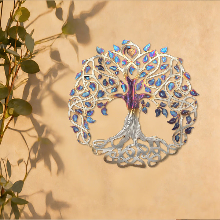 Decorazione da parete in metallo Olivenorma con albero della vita celtico iridescente - image 3