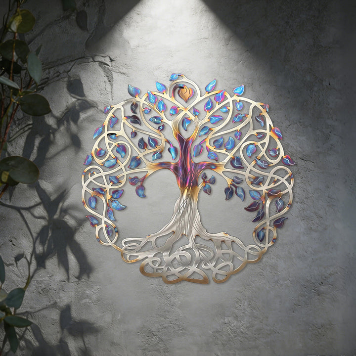 Decorazione da parete in metallo Olivenorma con albero della vita celtico iridescente - image 4