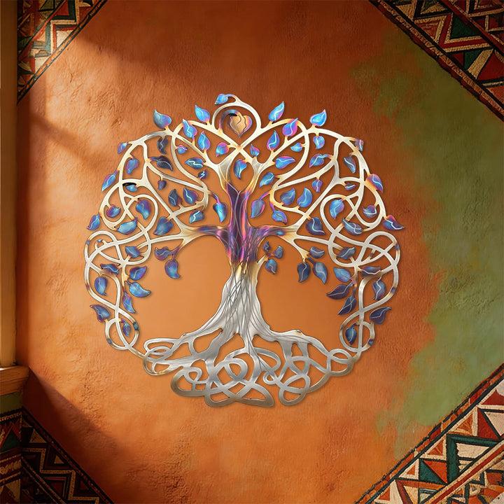 Decorazione da parete in metallo Olivenorma con albero della vita celtico iridescente - image 7