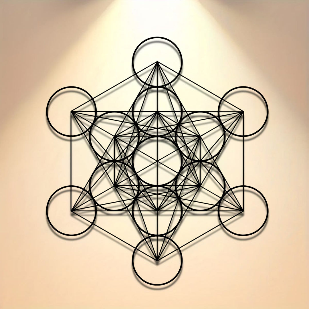 Decorazione da parete in metallo a forma di cubo Olivenorma Metatron - Geometria sacra - image 0