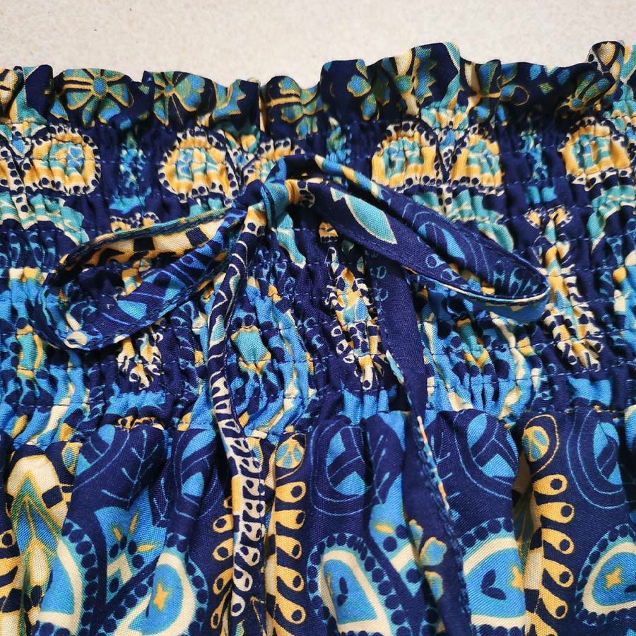 Abito lungo da donna Olivenorma con stampa paisley bohémien, vita alta e balze. - image 12