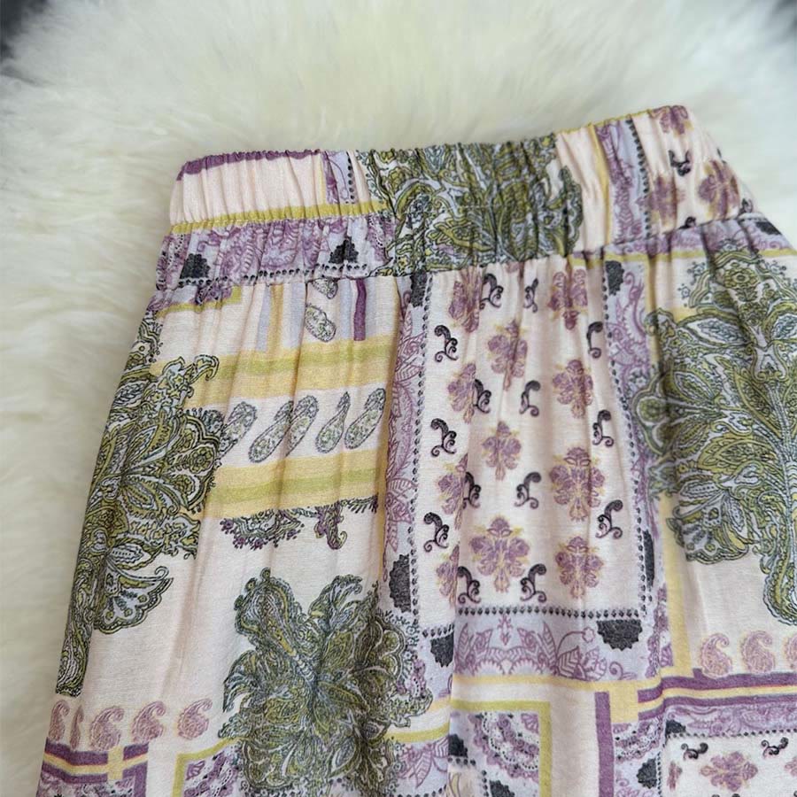 Abito lungo da donna Olivenorma Boho Patchwork a vita alta - image 18