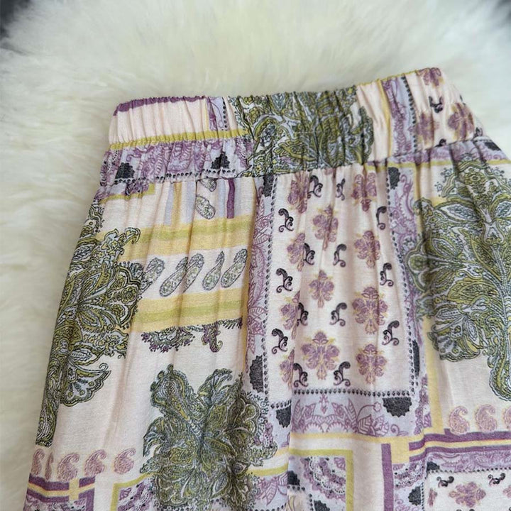 Abito lungo da donna Olivenorma Boho Patchwork a vita alta - image 18